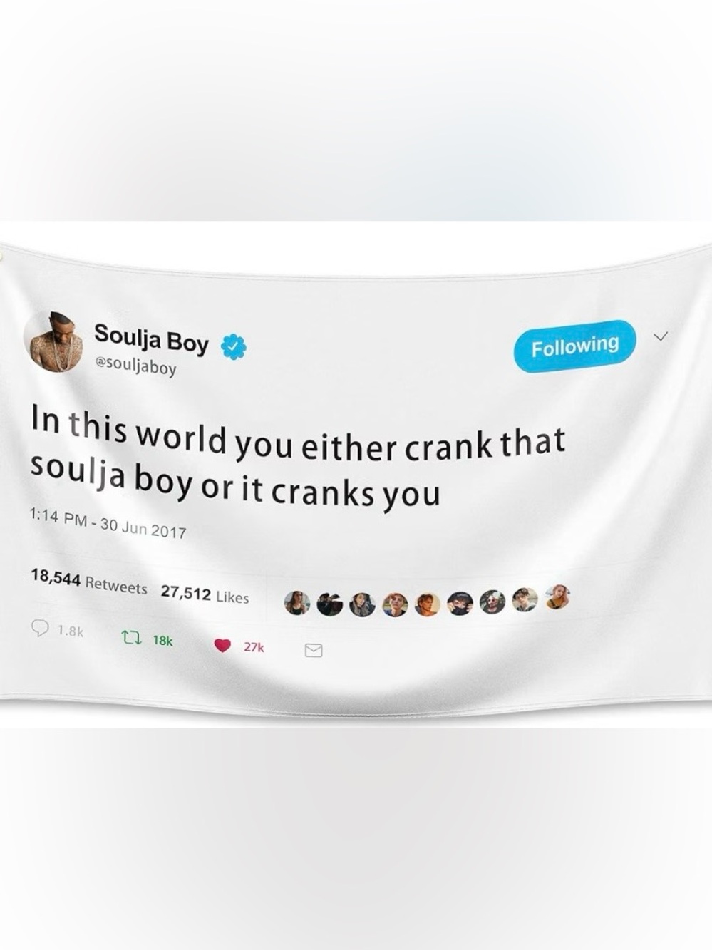 Soulja Boy Tweet Graphic tapestry